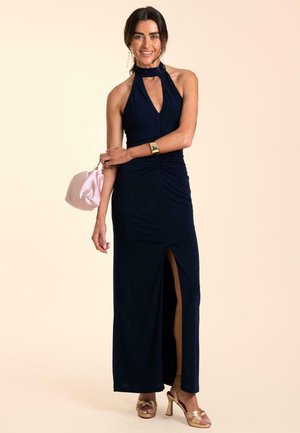 HALTER CON DRAPEADO - Vestido de fiesta - azul marino