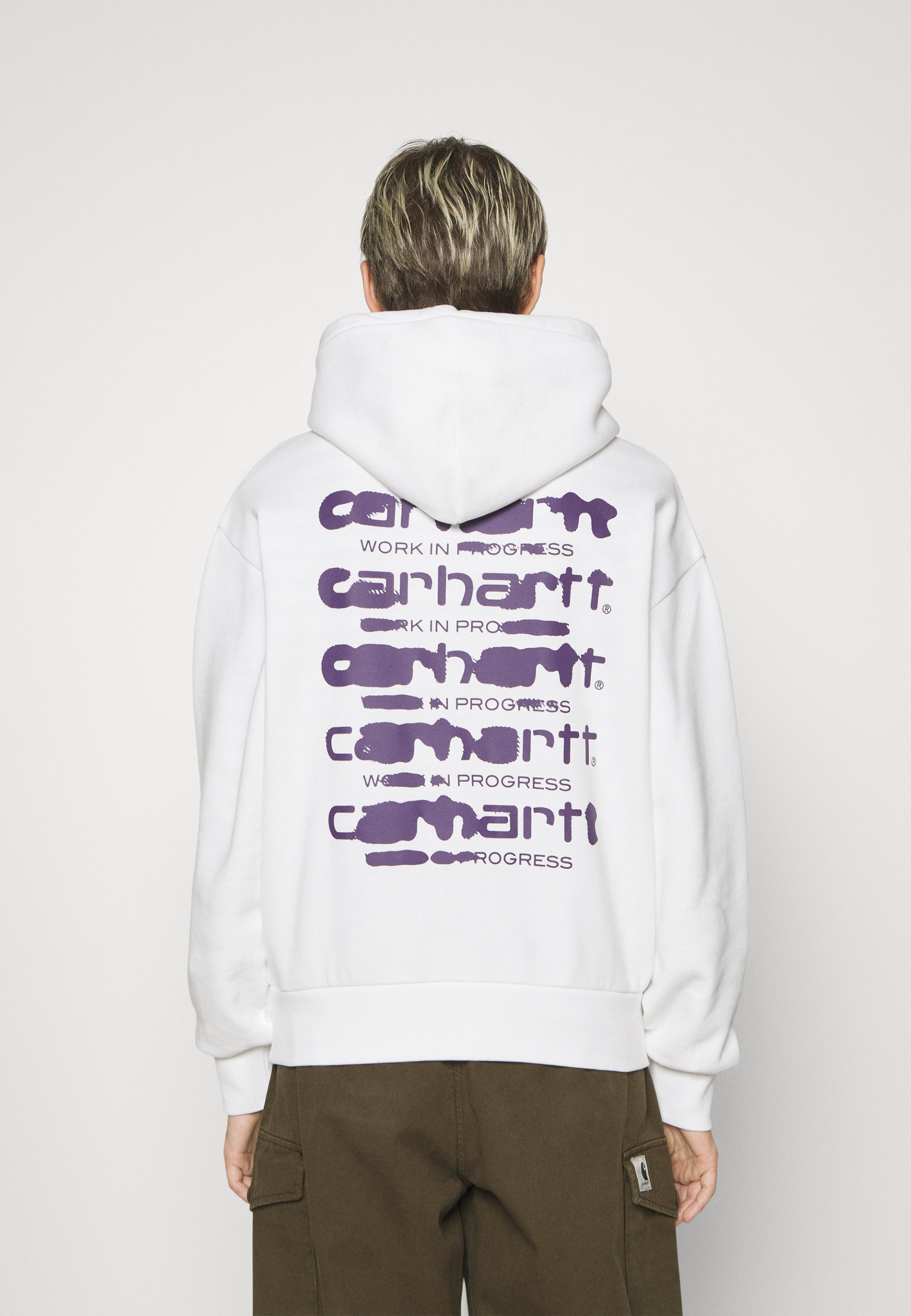 Carhartt WIP HOODED INK BLEED - Hoodie - white/tyrian/white