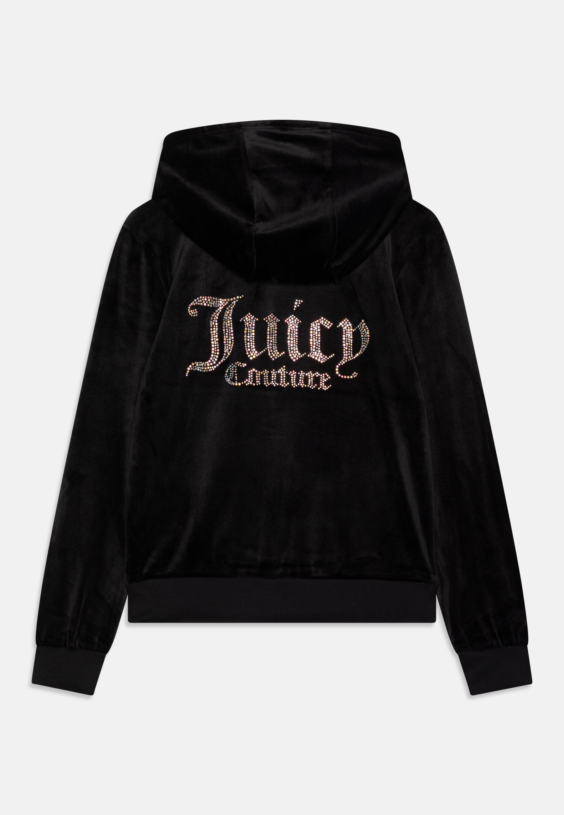 Juicy Couture DIAMANTE ZIP THROUGH HOODIE - Sweat zippé - jet black/noir -  ZALANDO.FR