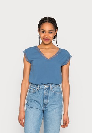 ONLY ONLJASMINA V NECK  - Μπλούζα - moonlight blue