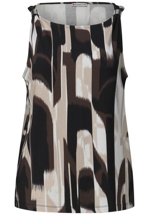 Street One, TOP WITH BOAT NECKLINE AND SHOULDER - Débardeur - espresso brown