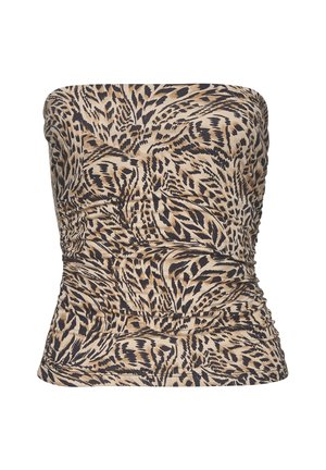 BANDEAU - Top - beige-jeansblau bedruckt