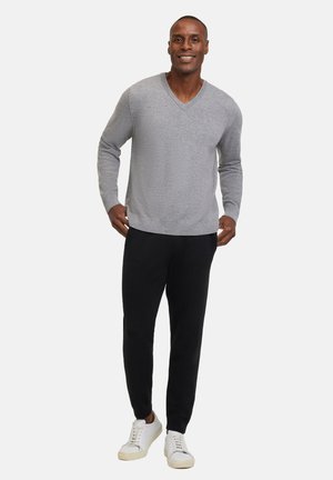 FALKE BASIC  V-NECK - Strickpullover - grey heather