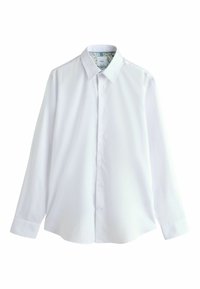 REGULAR FIT - TEXTURED LONG SLEEVE WITH TRIM - Vapaa-ajan kauluspaita - white