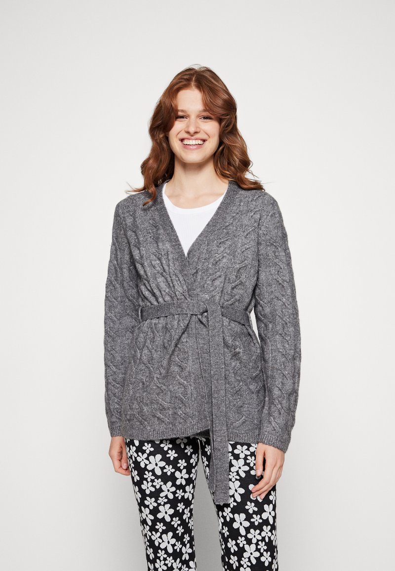 PCMALOU Knit Cardigan - Medium Grey Melange
