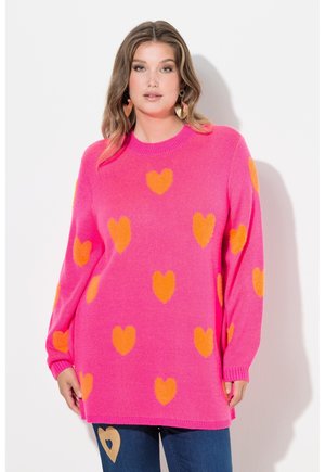 PULLOVER BEQUEME PASSFORM HERZEN - Pullover - neon berry