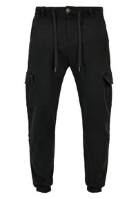 Urban Classics KNITTED CARGO JOGGING PANTS - Cargo trousers - black