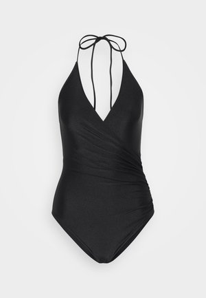 TIMELESS CROSS FRONT HALTERNECK SWIMSUIT - Badeanzug - black