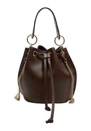BUCKET WITH EYELETS - Umhängetasche - dark brown