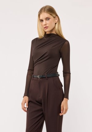 Terranova, T-SHIRT TINTA UNITA - Maglietta a manica lunga - cacao