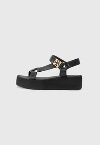 MELLOW - Sandalias con plataforma - perfect black/gold-coloured