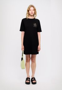 Armani Exchange VESTITO - Jersey dress - black/gold