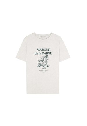 Light gray short-sleeve T-shirt with "MARCHÉ de la DARSE" text and botanical illustration centered on front.