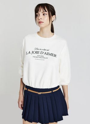Calliope CON SCRITTA RICAMATA - Sweatshirt - var bianco lana