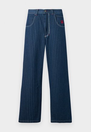 Jaded London PINSTRIPE CARPENTER UNISEX - Tiesaus kirpimo džinsai - blue