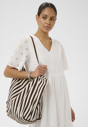 Kaffe, KASEBINA - Veľká kabelka - brown   chalk stripe