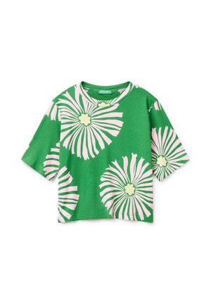 United Colors of Benetton WITH FLORAL PATTERN - Print T-shirt - green