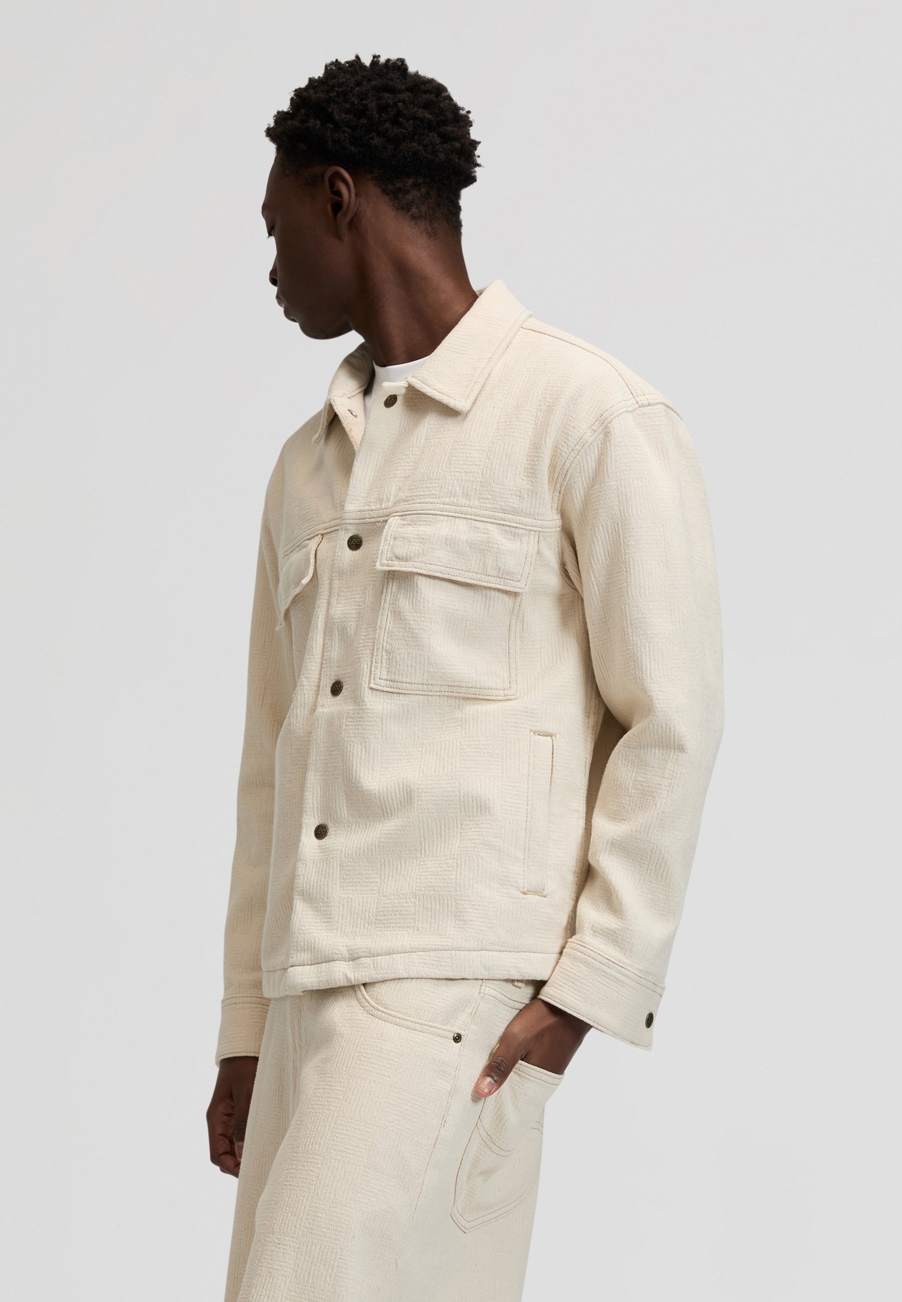 Lee JACQUARD - Summer jacket - off-white - Zalando.ie