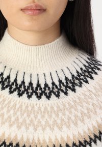 ONLY ONLAMELIA HIGH NECK  - Maglione - birch/toasted coco/black/humus/frosted almond