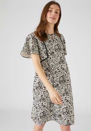 Damart IMPRIMÉE EN MÉLANGÉ - Freizeitkleid - noir blanc fleuri