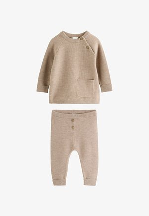 Next, REGULAR FIT - KNITTED JUMPER AND LEGGINGS BABY SET - Striktrøje - neutral