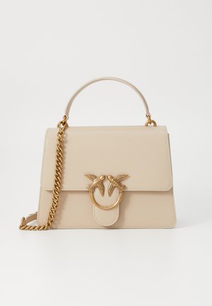 Pinko LOVE ONE TOP HANDLE CLASSIC - Handbag - beige/smoke grey/antique gold-coloured