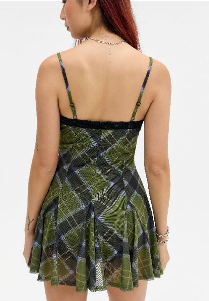 urban outfitters green plaid dress BDG JUNIPER ROMPER - Day MQ2075