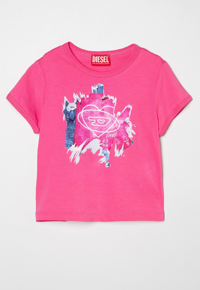 Diesel T-shirt print donkerroze Diesel T-shirt print donkerroze