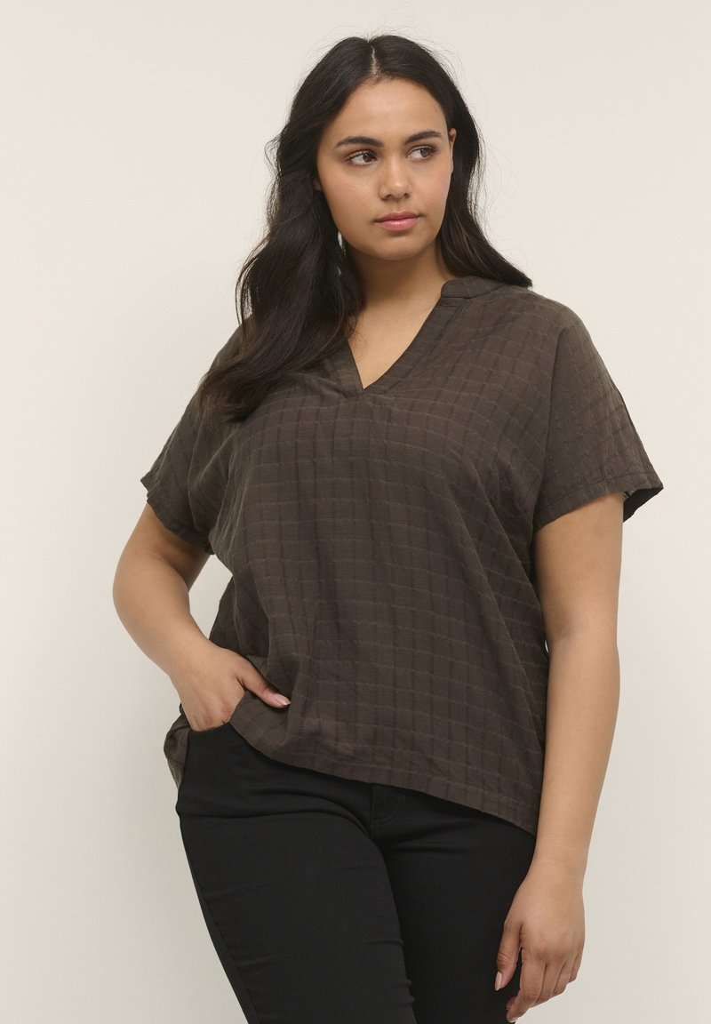 Kaffe Curve FELIA WING SLEEVE Blouse java/brown Zalando.ie