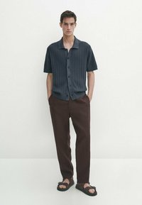 Massimo Dutti SHORT SLEEVE - Shirt - dark blue