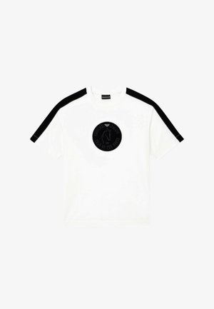 Emporio Armani, T-SHIRT CON TAPE E MAXI PATCH LUNAR NEW YEAR VAR.U0003 - Triko s potiskem - white