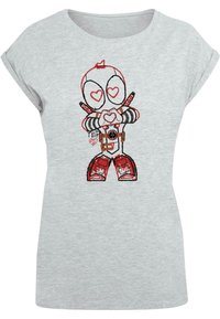 ABSOLUTE CULT DEADPOOL - LOVE BEAM LINE - T-shirts med print - heather grey