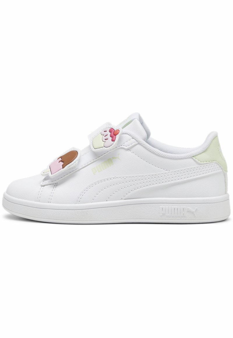 Puma - SMASH 3.0 BADGES - Matalavartiset tennarit - white green illusion, Suurenna