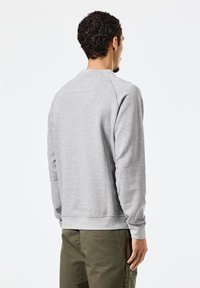 Hall hallipluus pehmest kangast, millel on ümmargune kaelus, soonikulised mansetid ja ääred ning lõdvestunud lõige. Näidatud tagantpoolt.