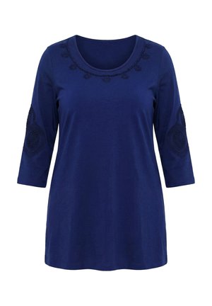 Ulla Popken, EMBROIDERED 3/4 SLEEVE KNIT TUNIC - Maglione - ink blue
