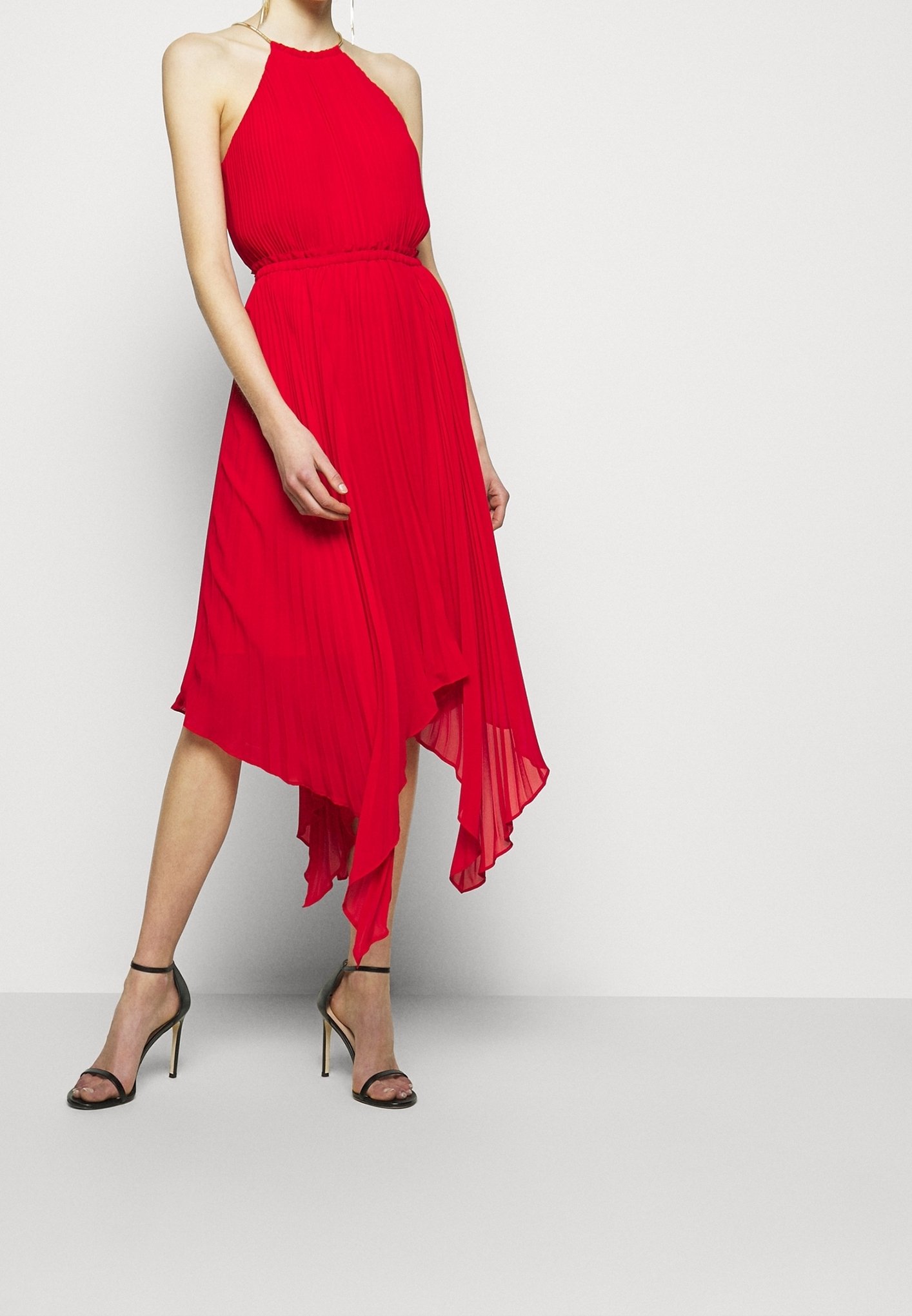 slim fit dress slacks Double Belt Pleated Halter Dress main image 1