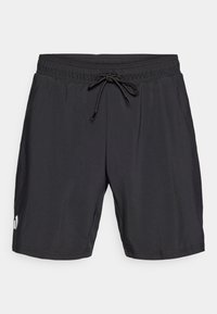 Fekete fürdőnadrág sima, könnyű anyagból. Rugalmas derékpánttal és húzókötéllel rendelkezik, valamint egy kis logó található a bal oldalon.