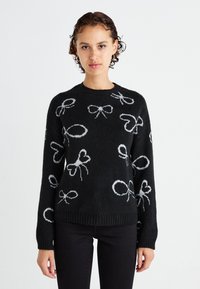 ONLY ONLLOUI BOW - Pulover - black/cloud dancer