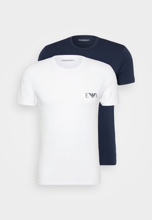 Emporio Armani CREW NECK 2 PACK - Undershirt - white/blue