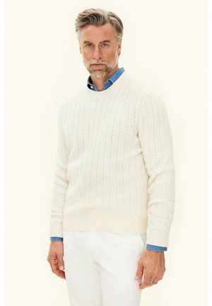 FRANCESCO ROUNDNECK - Strickpullover - white shell