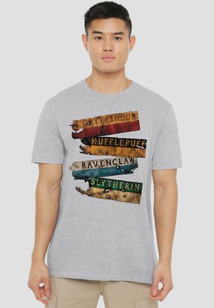 Cotton Soul, HARRY POTTER BURNT BANNERS - Print T-shirt - mottled light grey