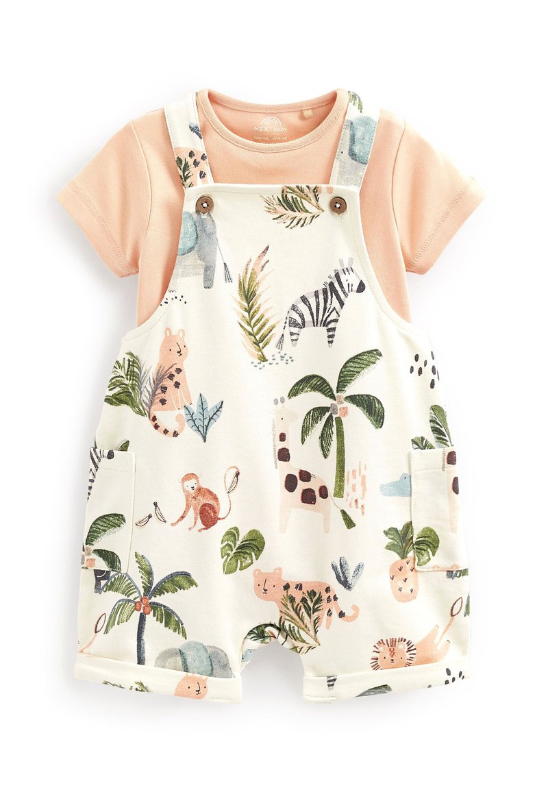 Next JERSEY SHORT BABY DUNGAREE AND BODYSUIT Tuinbroek white safari