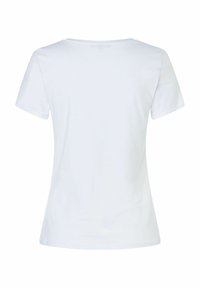 Hvid kortærmet t-shirt med rund halsudskæring. Fremstillet af blødt bomuldsstof, har den en enkel, glat tekstur og en tætsiddende pasform.