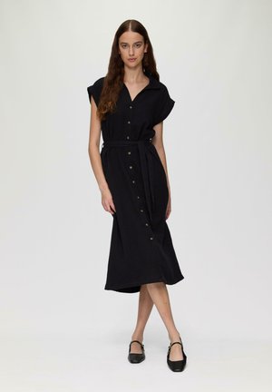 QS, MIT BINDEGÜRTEL - Blusenkleid - schwarz