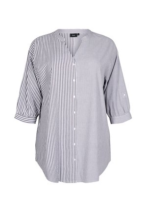 Zizzi GESTREIFTE MIT 3/4-ÄRMELN - Tunikaer - black w. wh.stripe