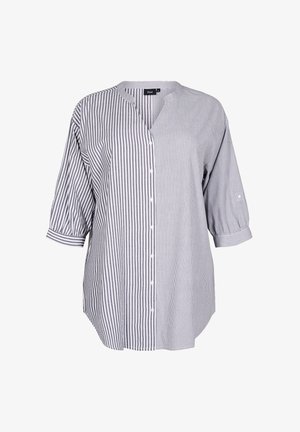 Zizzi GESTREIFTE MIT 3/4-ÄRMELN - Tunika - black w. wh.stripe