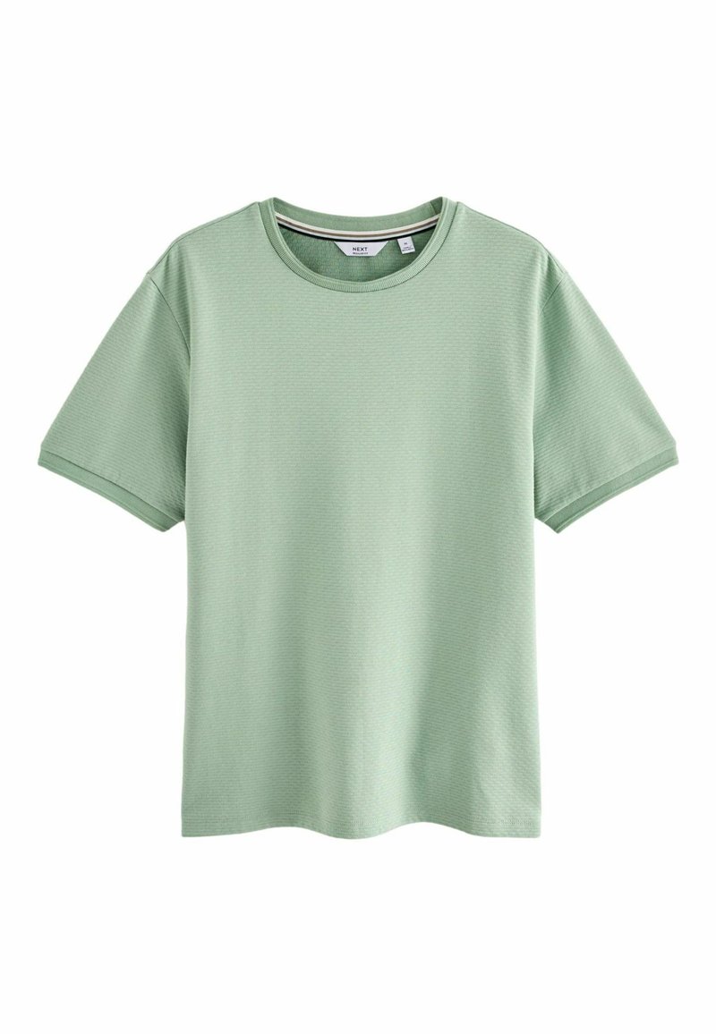 Next TEXTURED REGULAR FIT - T-Shirt basic - mottled green