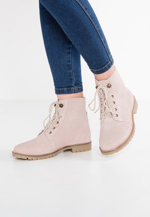 Šněrovací kotníkové boty - light pink