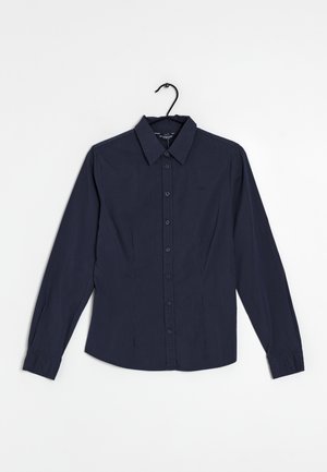 Button-down blouse - blue / black