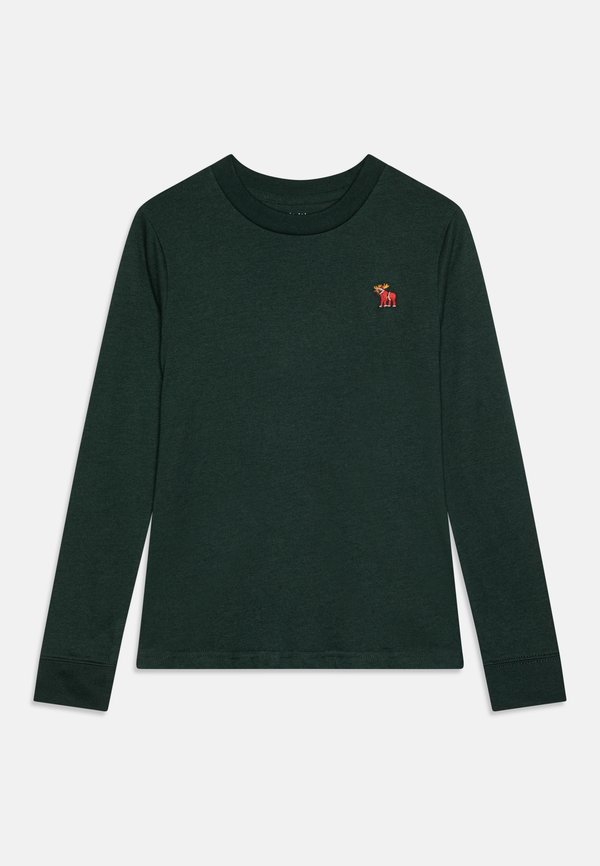 HOLIDAY MOOSE ICON - Long sleeved top - darkest spruce
